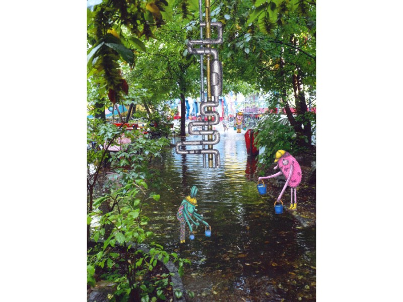 Pfützen gestalten den&nbsp;Fabrikhof