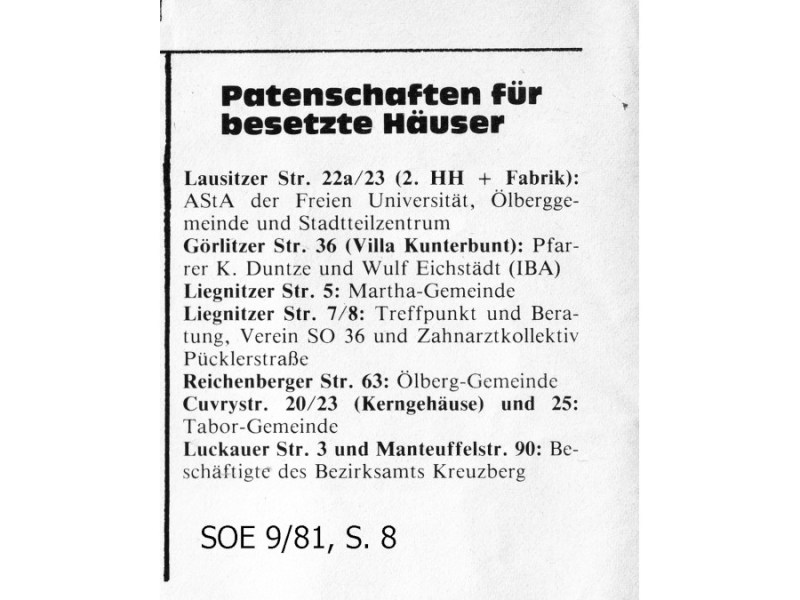 Patenschaften für besetzte&nbsp;Häuser